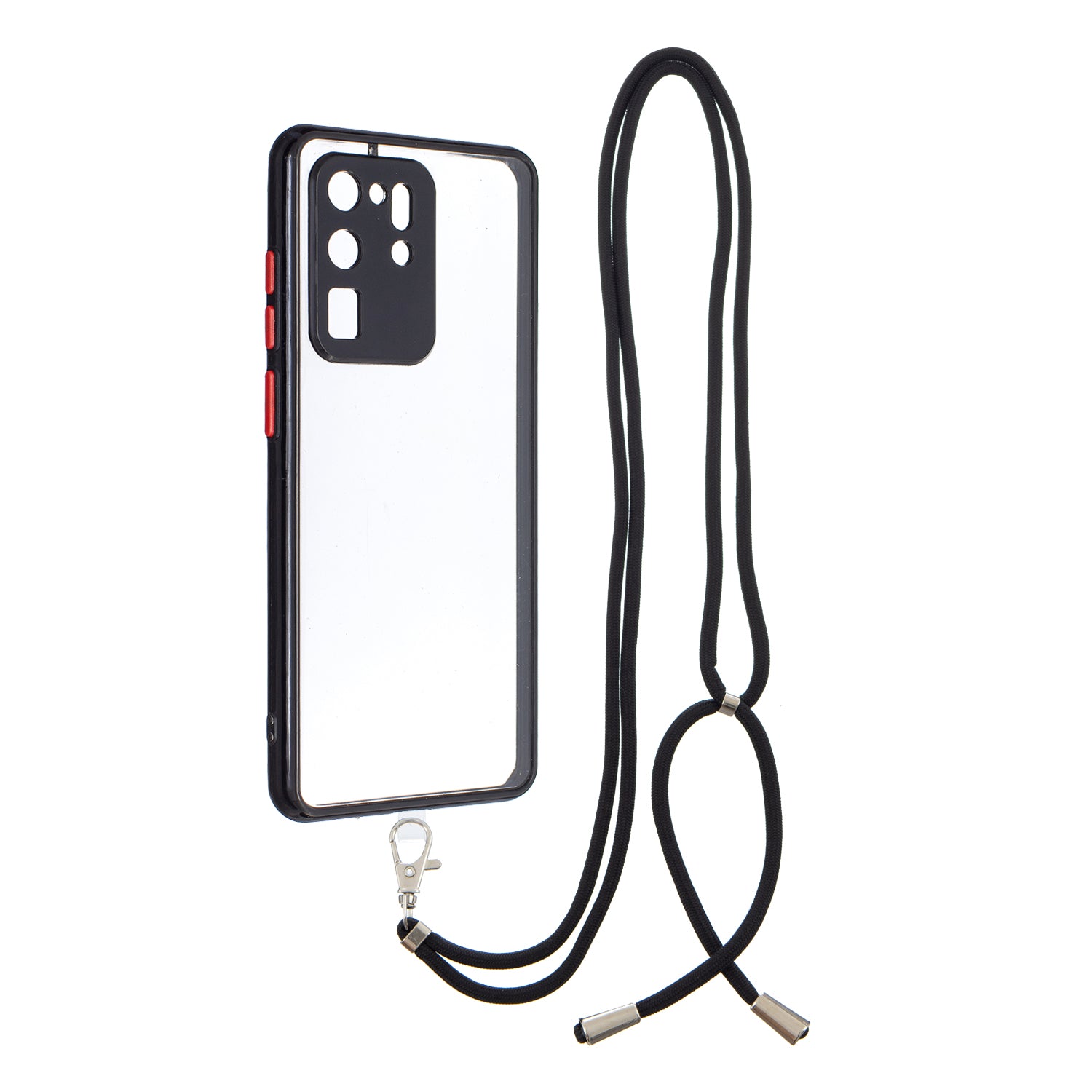 Transparent TPU + Acrylic Combo Back Phone Cover Shell with Lanyard for Samsung Galaxy S20 Ultra 4G/5G - Black Transparent TPU + Acrylic Combo Back Phone Cover Shell with Lanyard for Samsung Galaxy S20 Ultra 4G/5G - Black